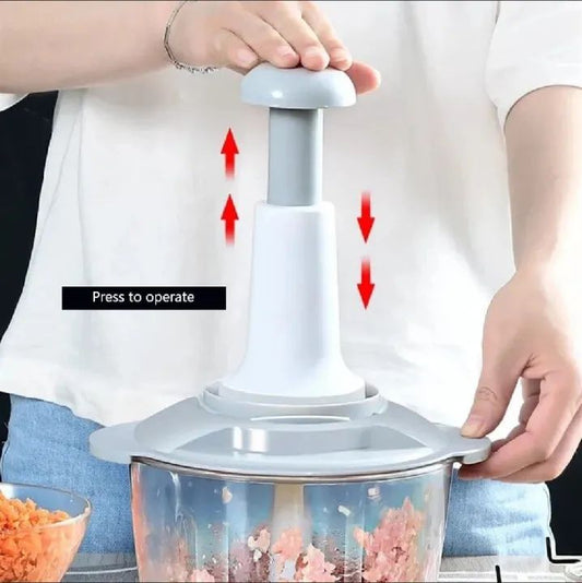 3 Blade 2 Liter Hand Operated Chopper for Meat Vegetables Manual Chopper Machine
