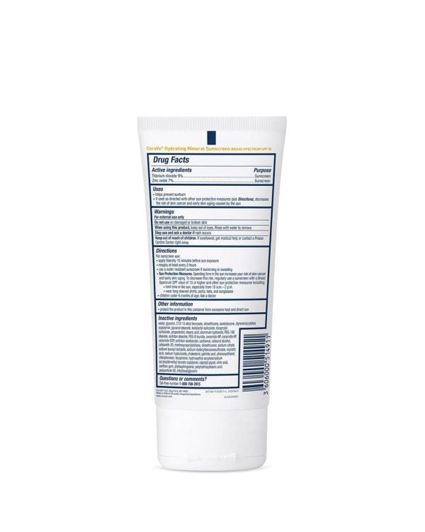Cerave Hydrating Mineral Sunscreen Spf 100 Ml